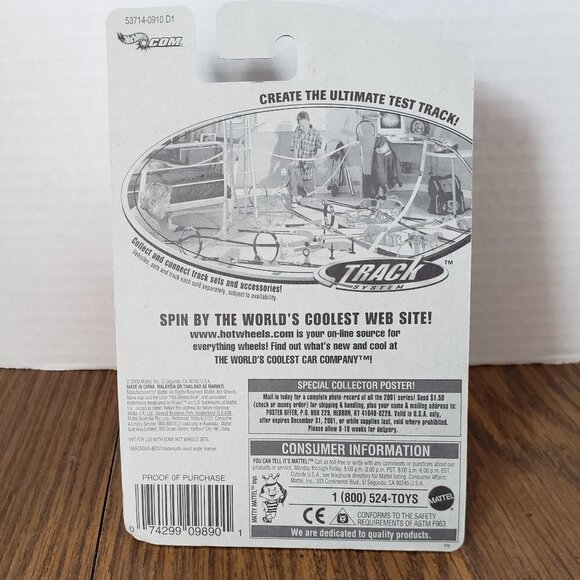 Hot Wheels 2001 Mainline Mercedes C-Class Blue w/ Gold Flames #171 - Picture 8 of 8